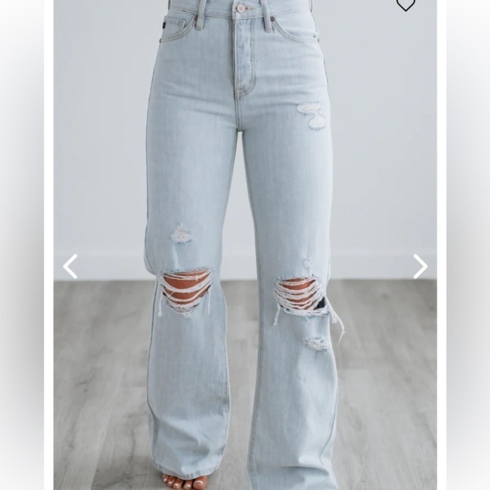 Kancan High Rise Baggy Distressed Jeans Sz 13/30